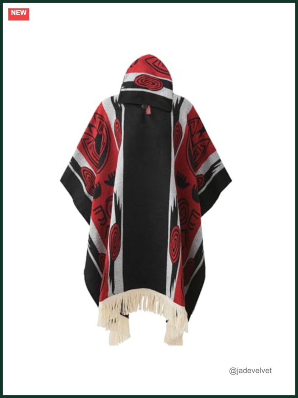 Mexican Poncho with Hood Serape Vintage Aztec Hippie Striped Western Blanket